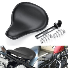Uusi musta moottoripyörän yksittäisistuin kiinnikkeellä ja jousella Harley Bobber Yamaha V Star 1300 1100 950