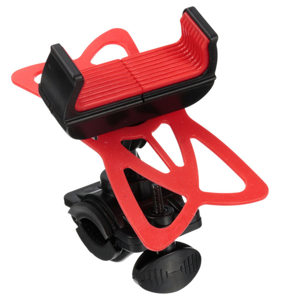 360 Rotating Motorcycle Bicycle Phone Bracket Shockproof Riding Silicone Holder Black/Red 762179035879