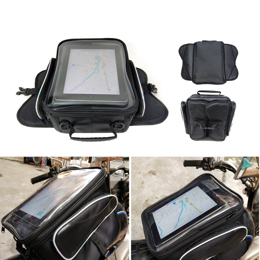 New Expandable Magnetic Touch Screen Motorcycle Oil Gas Fuel Tank Helmet Bag Saddlebags Pouch Smartphones Gps Storage Racing Waterproof 762179086703