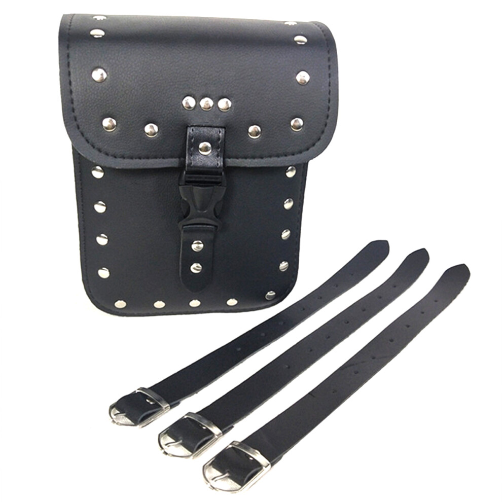 Motorcycle Bike Side Saddlebags Storage Pu Leather Luggage Box Tool Bag Pouch Black 818208863880