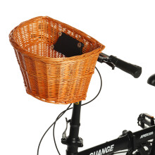 Neuer Fahrradkorb Rattan Fahrrad Frontkorb zum Tragen von Einkäufen Haustieren Obst Aufbewahrungstasche Schnellverschluss für das Radfahren