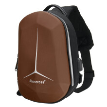 Neue Anti-Diebstahl Herren Umhängetasche Hartschale Wasserdicht Brusttasche mit Schloss USB-Anschluss