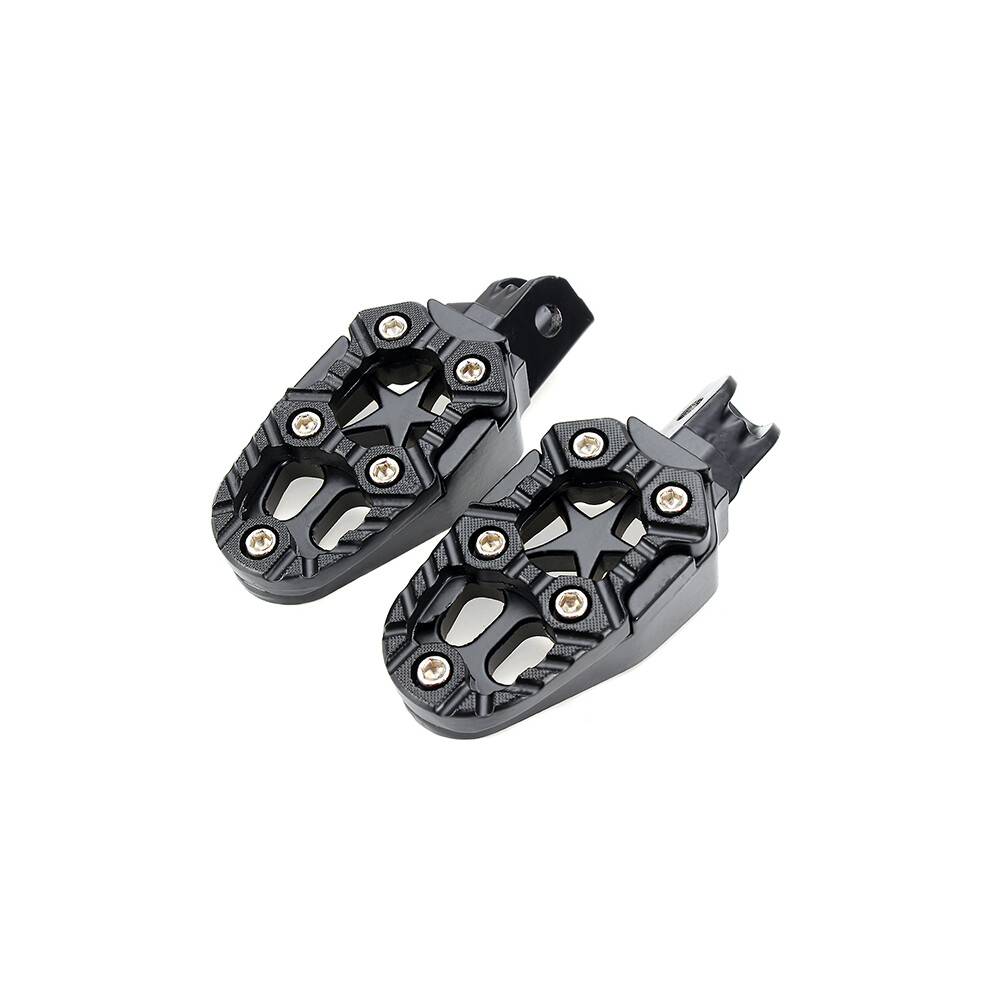 Motorcylce Bike Foot Pegs Pedals Treadles Footrest Foot Peg Universal Aluminum Alloy Sliver Black 762179047957