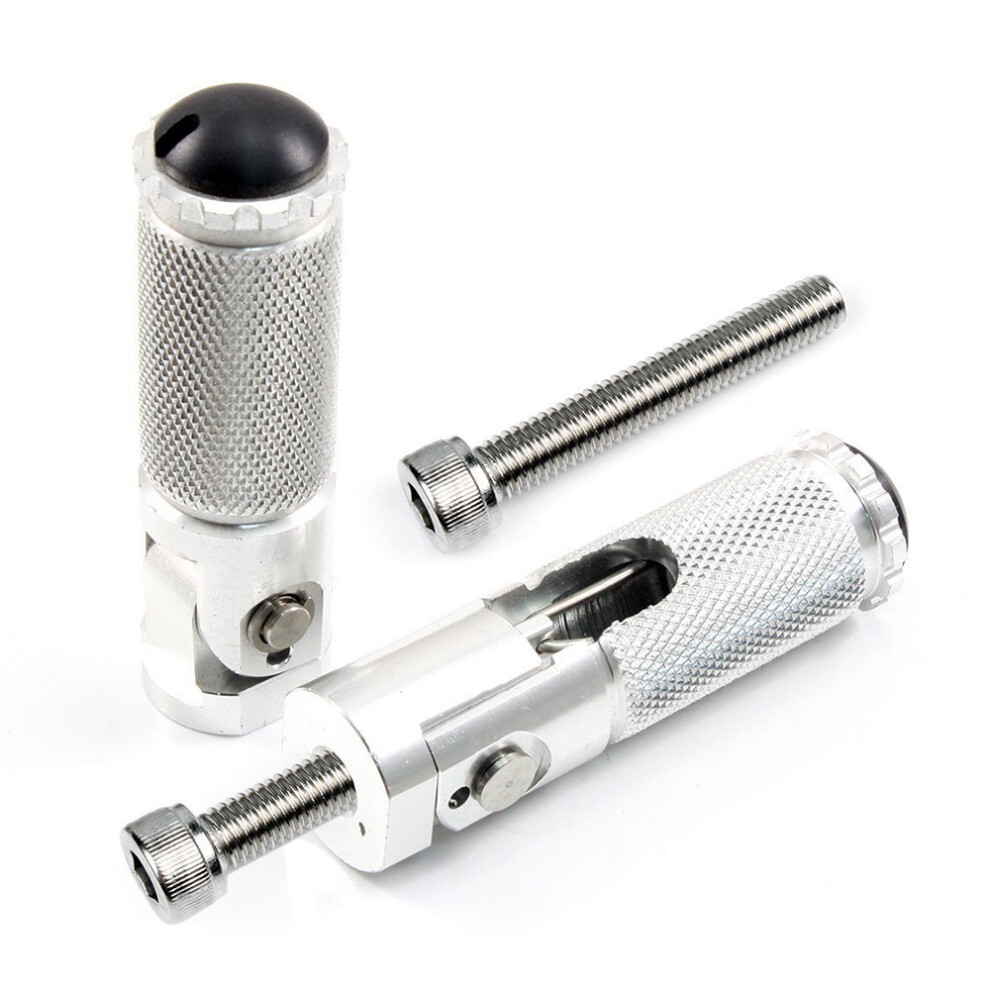 2Pcs Cnc Universal Motorcycle Foot Pegs Rests Pedal Foldable Accessories 762179054122