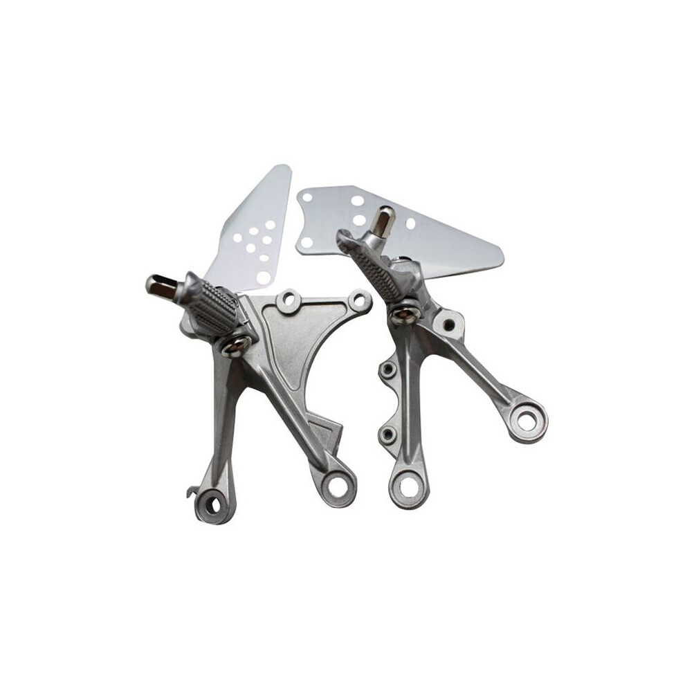 New Front Rider Foot Pegs Footrest Bracket For Kawasaki Zx6r 05-08 Silver 762179083559