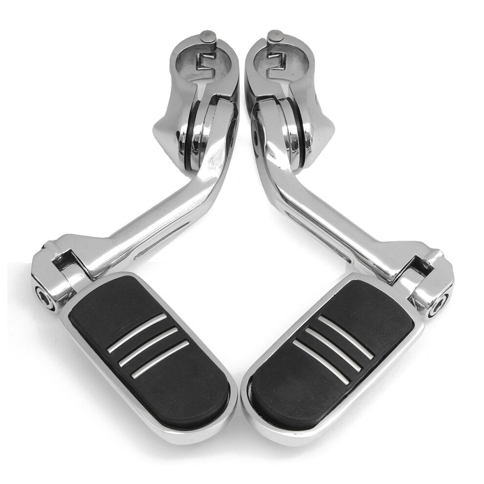 New 32Mm 1.25Inch Adjustable Chrome Rear Foot Pegs Pedals For Harley Davidson 762179096559