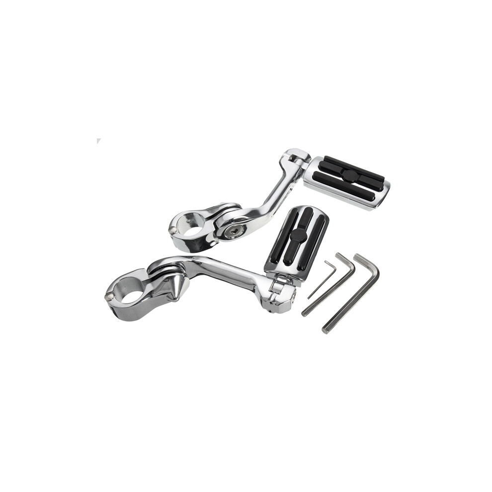 New Pair 1.25Inch 3.2Cm Adjustable Foot Pegs Pedals Long Mount For Harley Davidson 762179096368