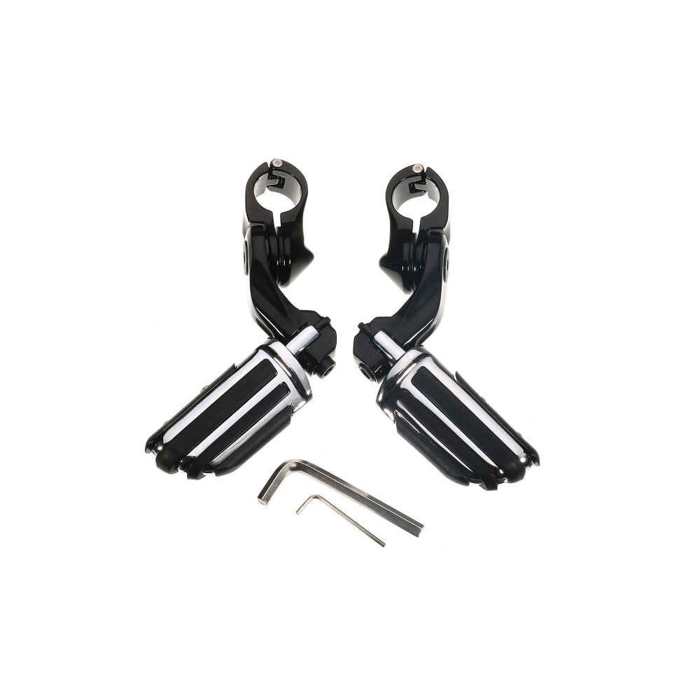 New 32Mm/1.25Inch Pair Short Mount Foot Pegs Pedals Adjustable Universal For Harley Black 762179096641