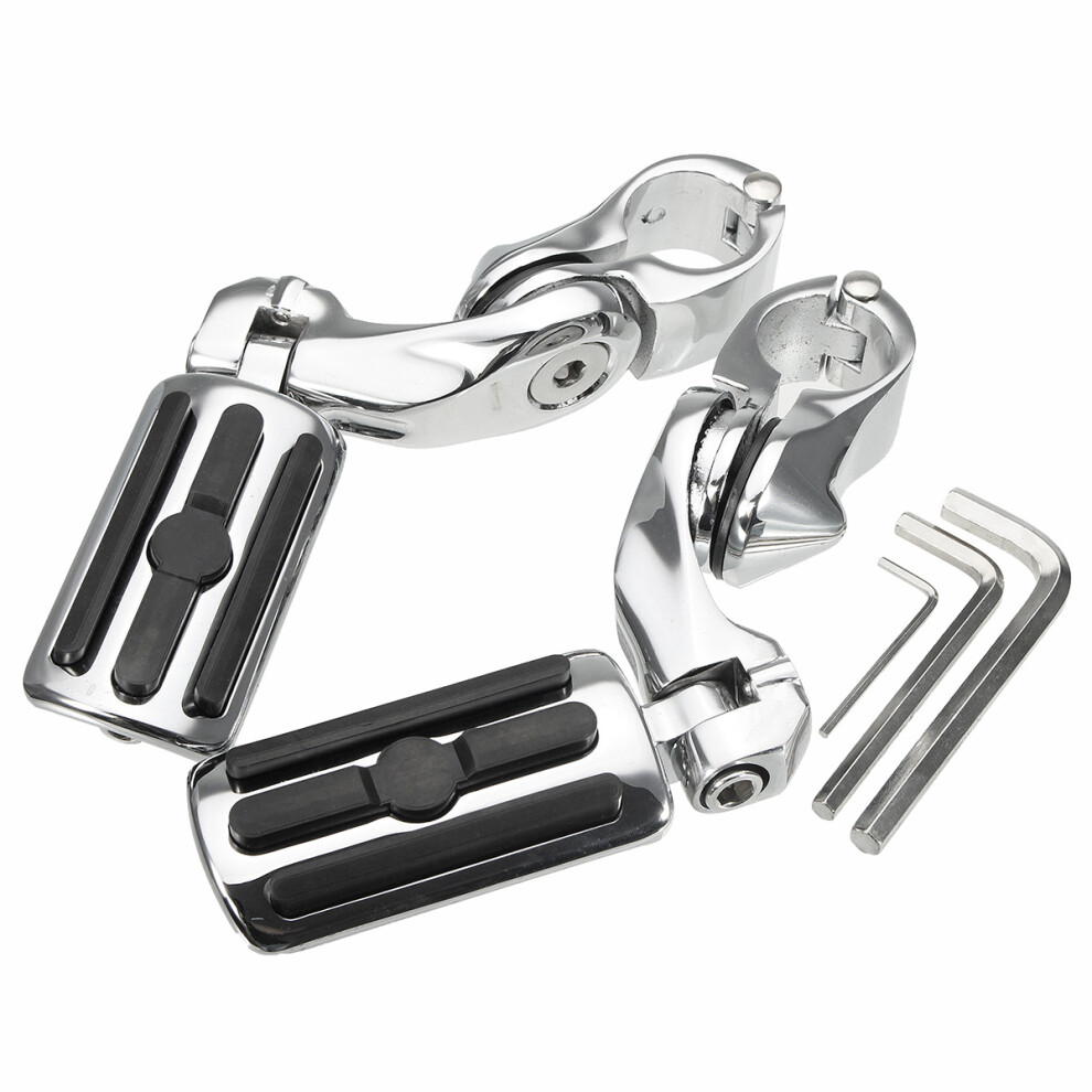 New Pair 1.25Inch 3.2Cm Adjustable Foot Pegs Pedals For Harley Davidson 762179097075