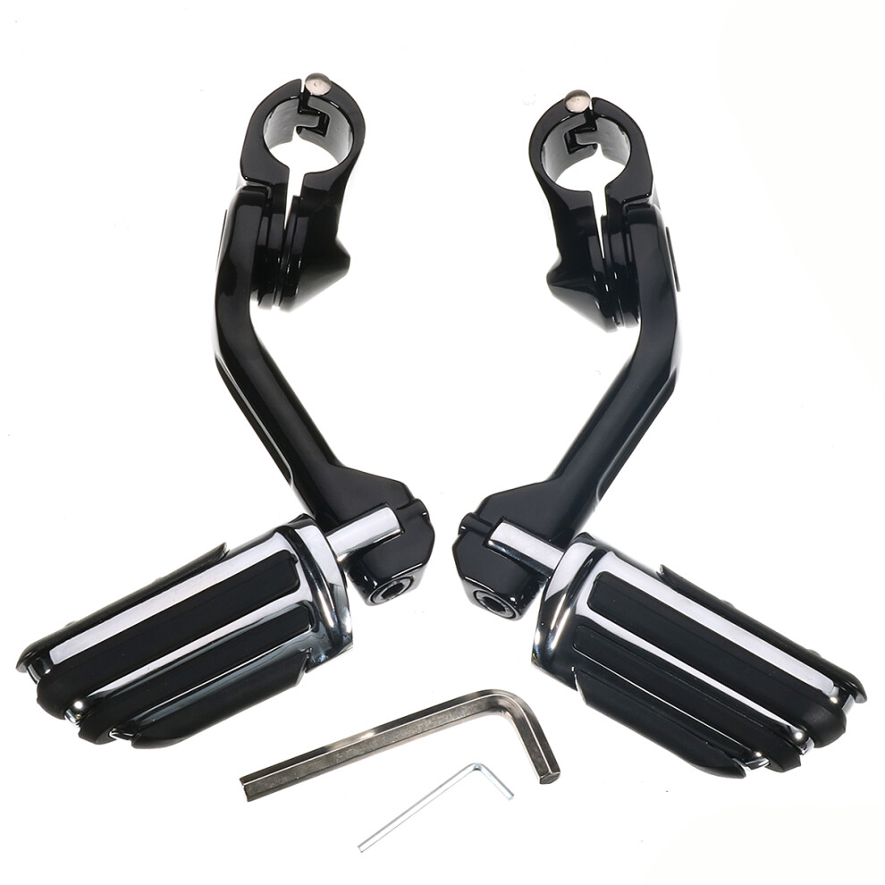 New 32Mm/1.25Inch Motorcycle Rear Long Footrest Pegs Pedals For Harley Black 762179096863