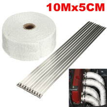 Nueva protección de aislamiento para tubo de escape de 10 m x 5 cm x 1. 5 mm envoltura escudo turbo colector de calor colector de escape