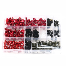 Neue CNC-Aluminium-Motorrad-Komplettverkleidung Schrauben Muttern Kit für Kawasaki Rot
