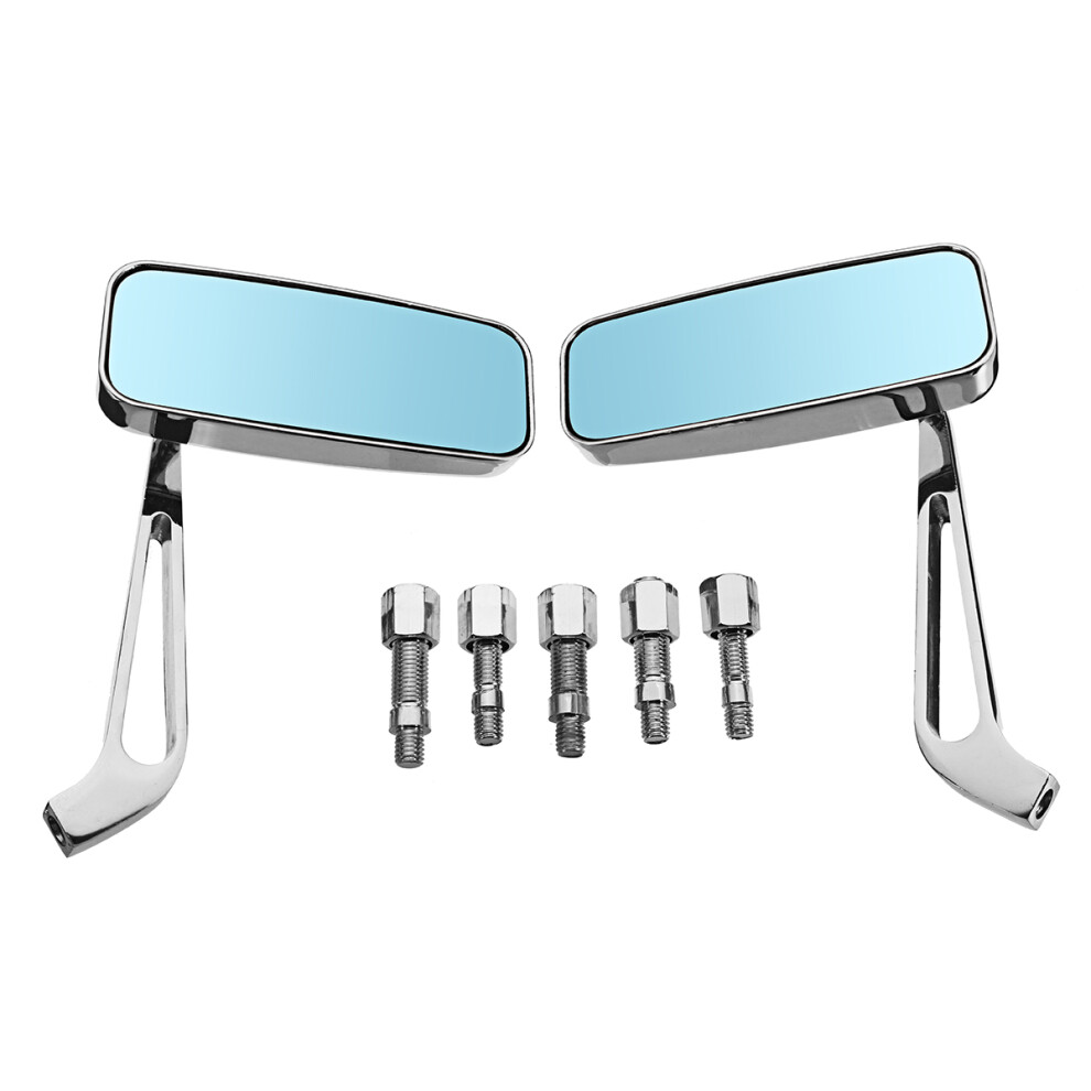 New Pair 8Mm/10Mm Chrome Aluminum Alloy Motorcycle Side Rear View Mirrors 762179066682