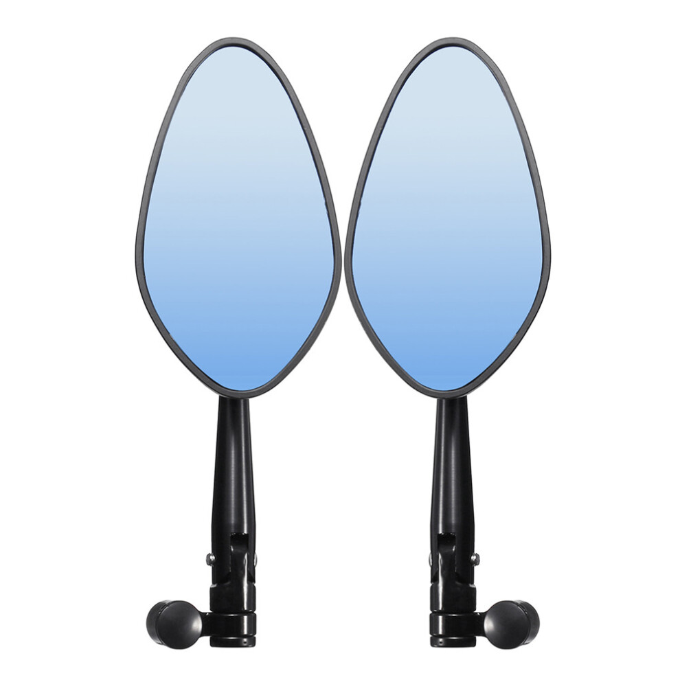 New 1 Pair Universal Aluminum Anti Motorbike Motorcycle Rearview Side Mirrors Blue 762179079545