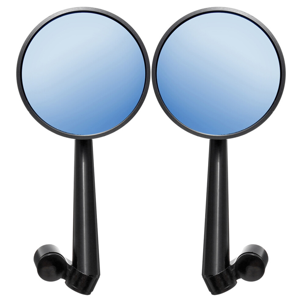 New Pair Aluminum Alloy Motorcycle Scooter Handlebar Rearview Side Mirrors Blue 762179075622