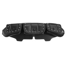 Nuova coppia di borse per moto in pelle PU con parabrezza, 3 tasche, nere, universali