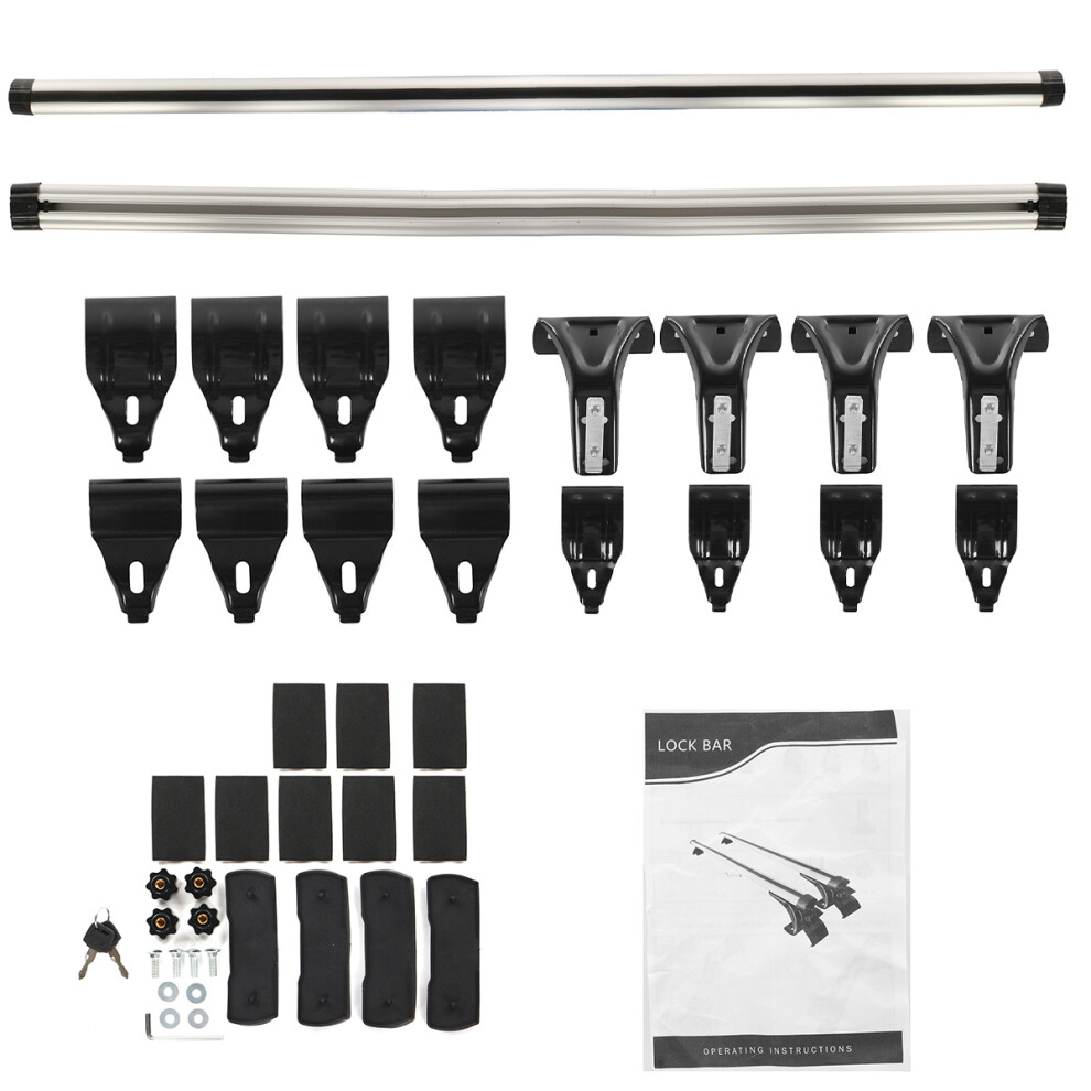 Roof Rack Cross Bar Aluminum Locking Roof Top Cargo Rack Anti-Theft Cross Bars For 48''Universal Roof Rack Cross Bar Luggage Cargo Carr 762179058274