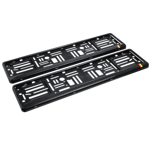 2 Stück Echtes Carbonfaser Euro/UK Auto Nummernschild Halter Rahmen 1
