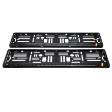 2PCS Suporte de Moldura para Placa de Matrícula de Carro em Fibra de Carbono Real Euro/Reino Unido