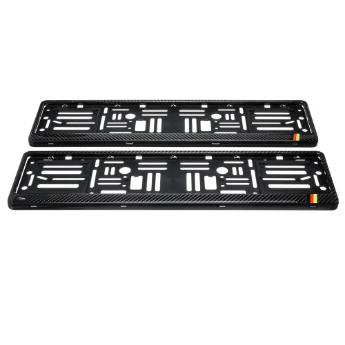 2 Stück Echtes Carbonfaser Euro/UK Auto Nummernschild Halter Rahmen