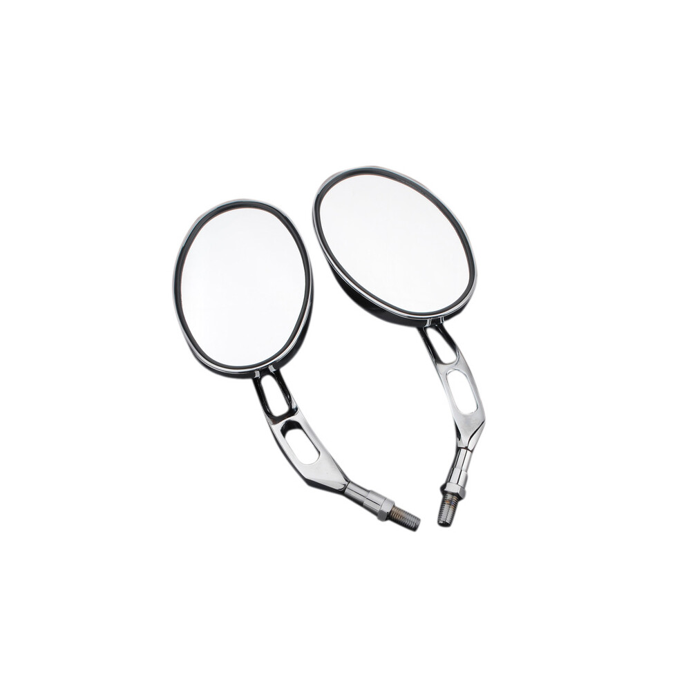 New 10Mm Chrome Motorcycle Round Rear View Mirrors 762179077701