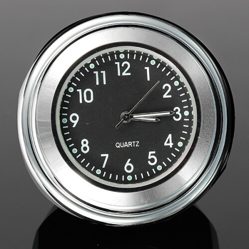 New 7/8 Universal Chrome Motorcycle Waterproof Handlebar Mount Clock 1