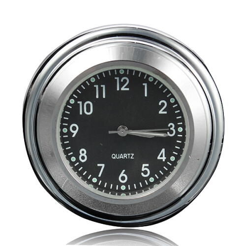 New 7/8 Universal Chrome Motorcycle Waterproof Handlebar Mount Clock