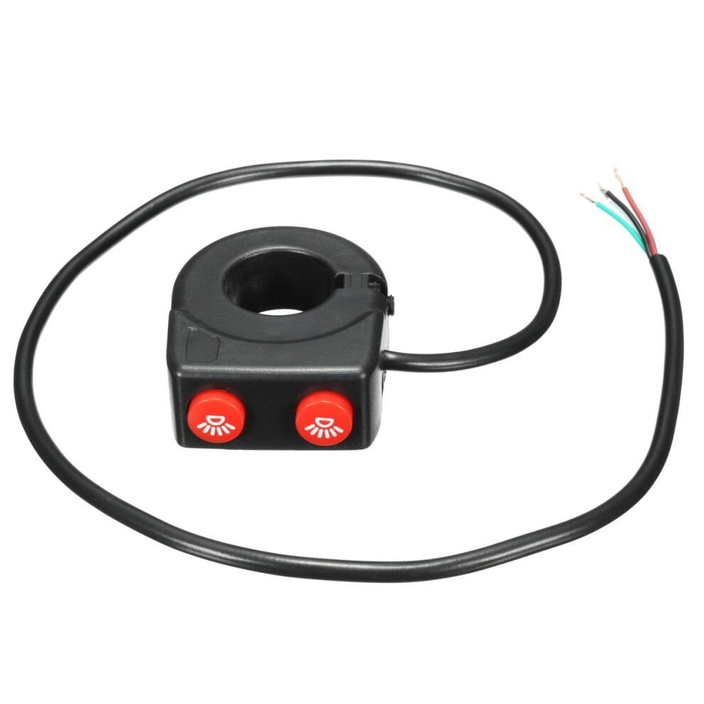 7/8 22Mm Handlebar Headlight Button On Off Switch Motorcycle Bike Atv" Black/Red 762179029816