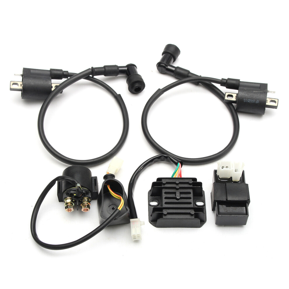 New 150Cc 200Cc 250Cc Ignition Coil Cdi Regulator Rectifier Relay Set Atv Quad Black 762179061441