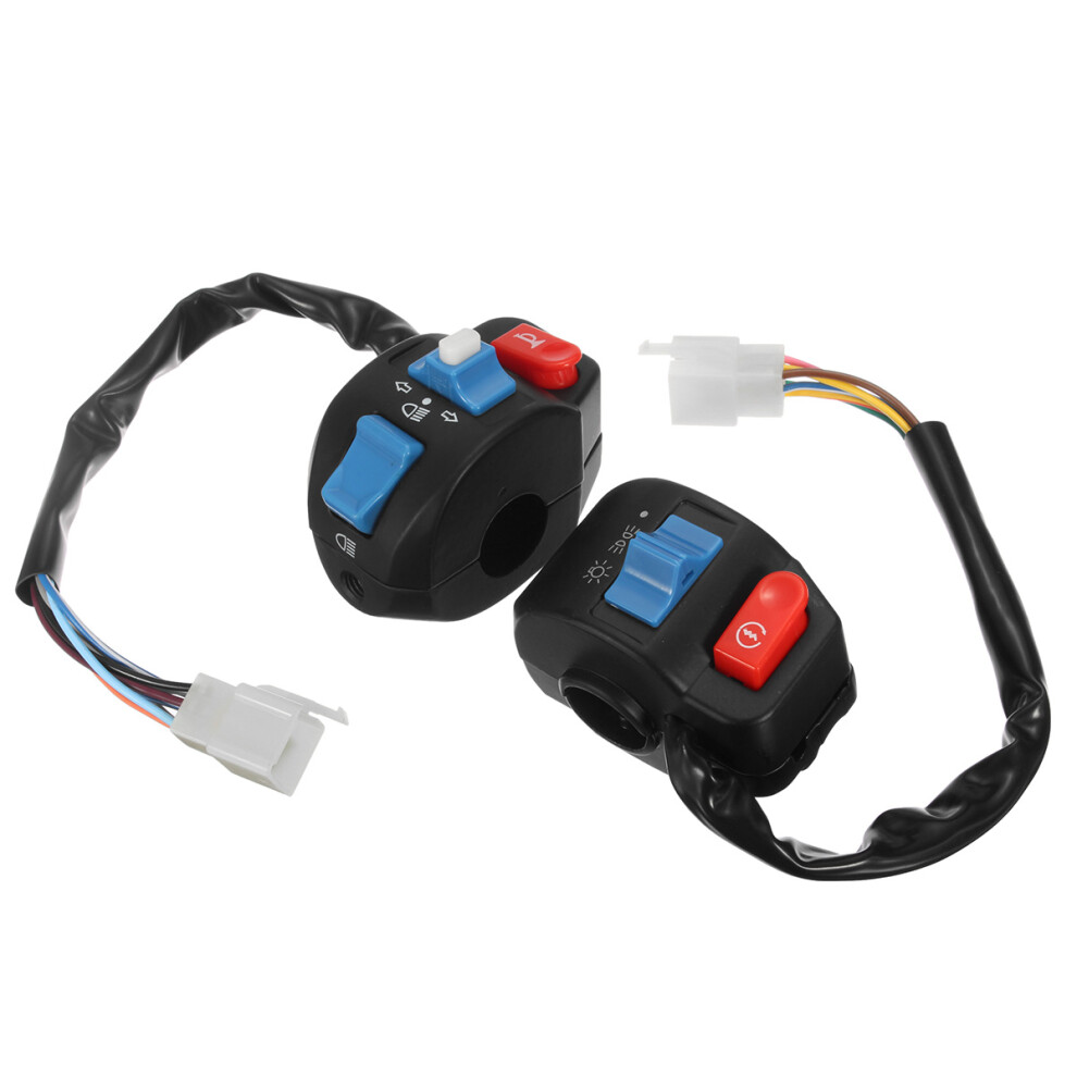 7/8Inch Motorcycle Electrical Left & Right Horn Brake Turn Singal Head Switch Light 762179055785