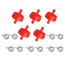 Neue 5 Stück 1/4 Zoll Inline Kraftstofffilter & 10 Stück Schlauchschellen Set für Briggs & Stratton
