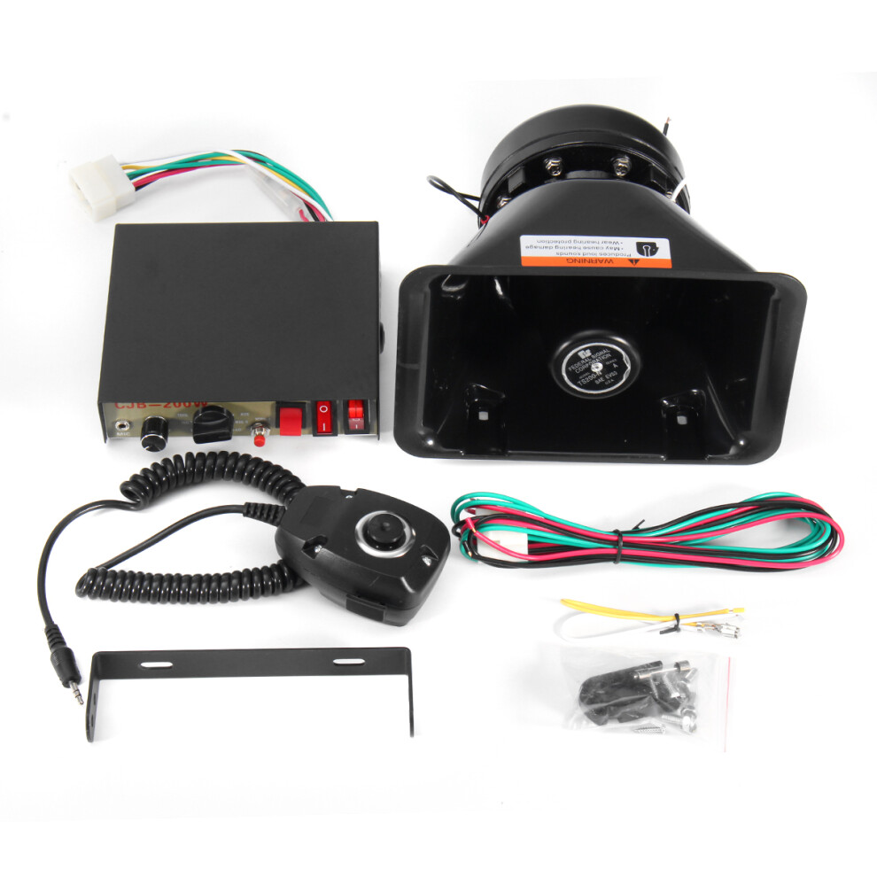 200W 8 Sound Loud Car Warning Alarm Police Siren Horn Pa Speaker Mic System 787840247535