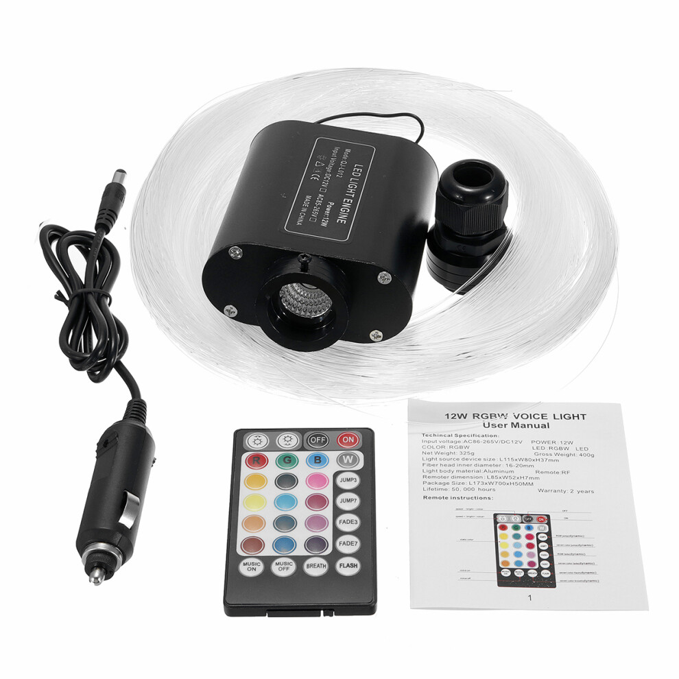 New 12W Rgbw Led Fiber Optic Star Ceiling Source Device 150Pcs 2M 0.75Mm + 28Key Rf Remote Light 762179091912