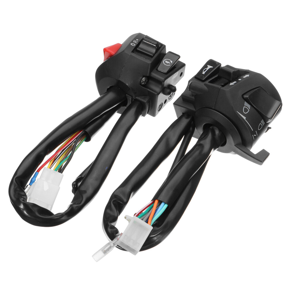 7/8Inch 12V Motorcycle Handlebar Horn Turn Signal Head Control Start Switch Light 762179043423