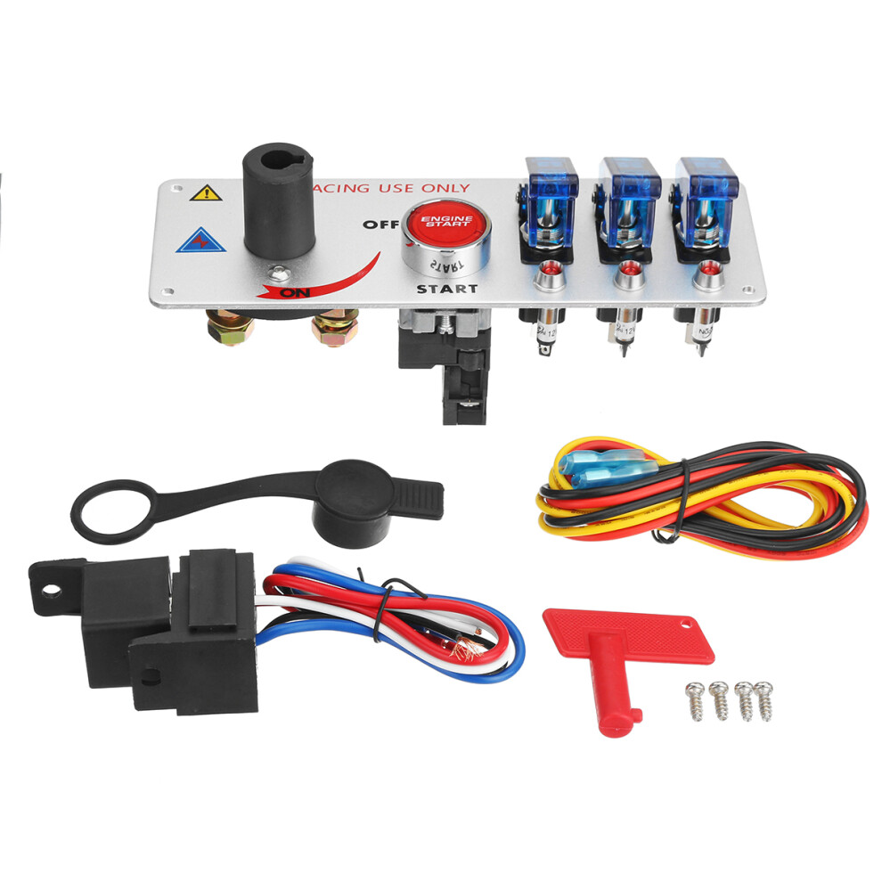 New 12V Auto Led Toggle Ignition Switch Panel Racing Vehicle Engine Start Push Set 762179083955