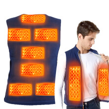 Nuevo chaleco calefactable eléctrico con 5/9 zonas de calefacción chaqueta cálida de invierno unisex chaleco abrigo