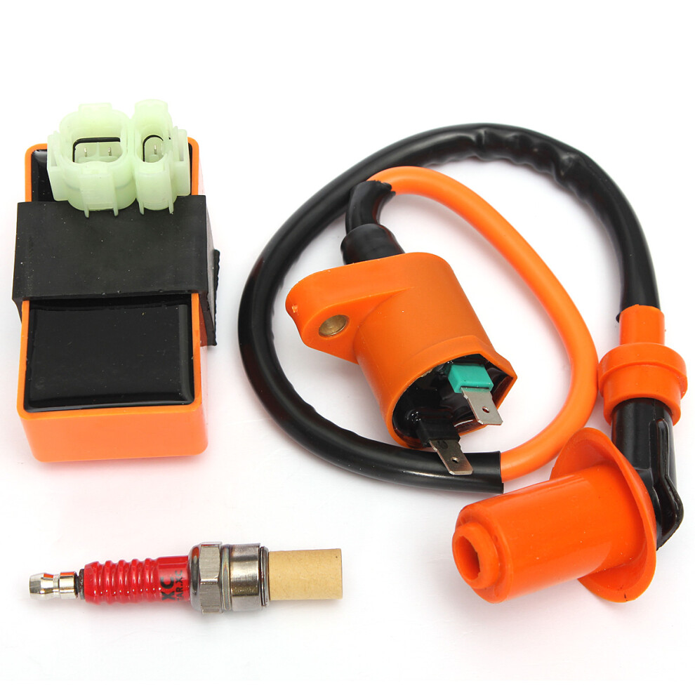 Ignition Coil+Racing Cdi Box+ Spark Plug For Gy6 50 125 150Cc Moped Scooter Atv Go Carts 762179051619