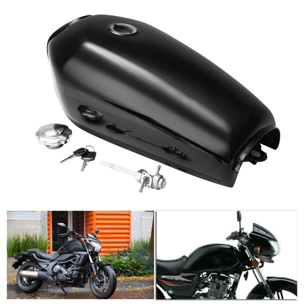 New 9L Fuel Gas Tank With Cap Switch Key Retro Motorcycle Vintage Racer For Honda Cg125 Aa001 762179096511