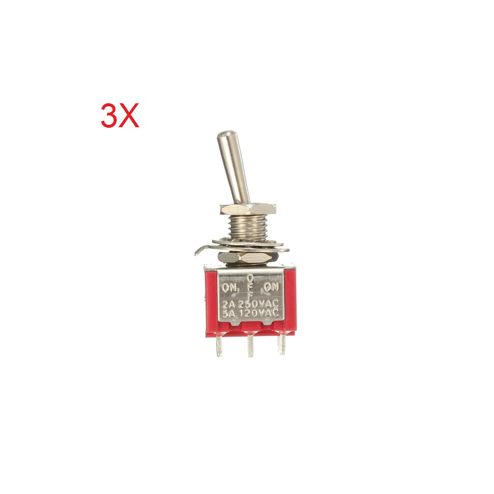 Nieuwe 3-Delige Rode Toggle Switch Dpdt Aan-Uit-Aan 6 Pins 3 Positie 5A 120Vac / 2A 250Vac-image