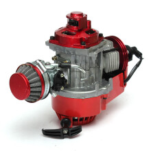 Nuevo motor de carreras manual de 49cc mini moto de bolsillo roja enfriada por aire cuatriciclo bicicleta de tierra