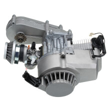 Neuer 49cc Motor mit Vergaser Getriebe Rückholfeder für Mini Moto Dirt Bike Quad ATV Silber