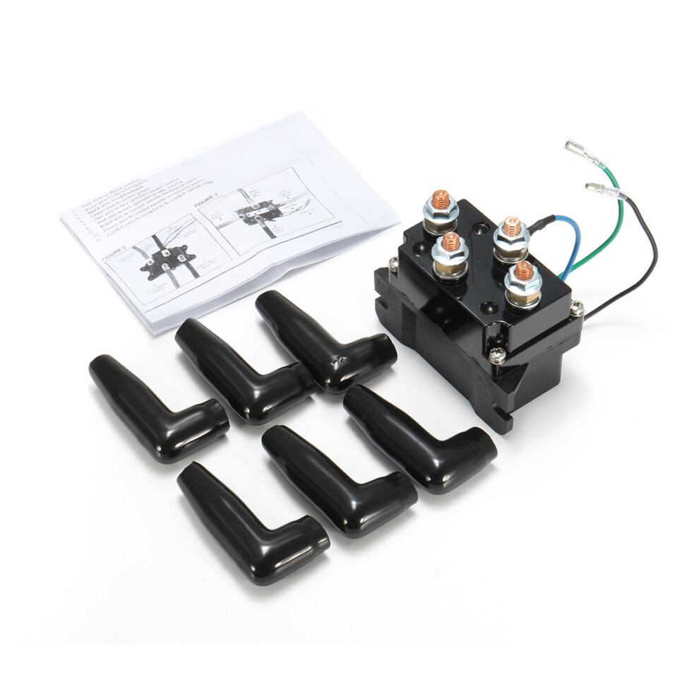 New 5000Lb 12000Lb Contactor Solenoid Winch Relay For Atv Utv Truck 12V 500A Black 762179089483