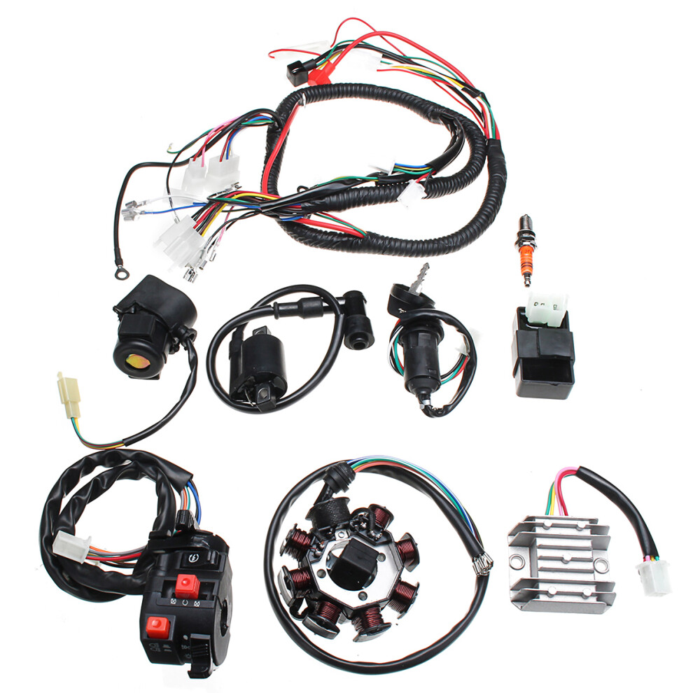 New Electric Wiring Harness Wire Loom Cdi Motor Stator Full Set For Atv Quad 150/200/250Cc 762179094272