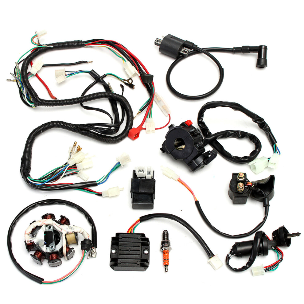 New Complete Electrics Wiring Harness For Chinese Dirt Bike Atv Quad 150-250 300Cc 762179094654