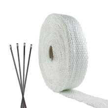 Nuevo kit de cinta de aislamiento térmico para tubería de escape de fibra de vidrio de alta temperatura de 7. 5 m x 25 mm