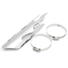 Nieuwe 9 Inch Uitlaatdemper Pijp Warmtebescherming Vlamafdekking Hak Zwart/Chroom