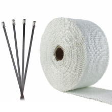 Nuevo kit de cinta térmica para tubo de escape de fibra de vidrio de alta temperatura de 7. 5 mx50 mm cabecera silenciador envoltura térmica t