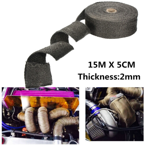 New 15mx5cmx2mm Exhaust Header Pipe Wrap Shields Turbo Heat Manifold Header Insulation 2