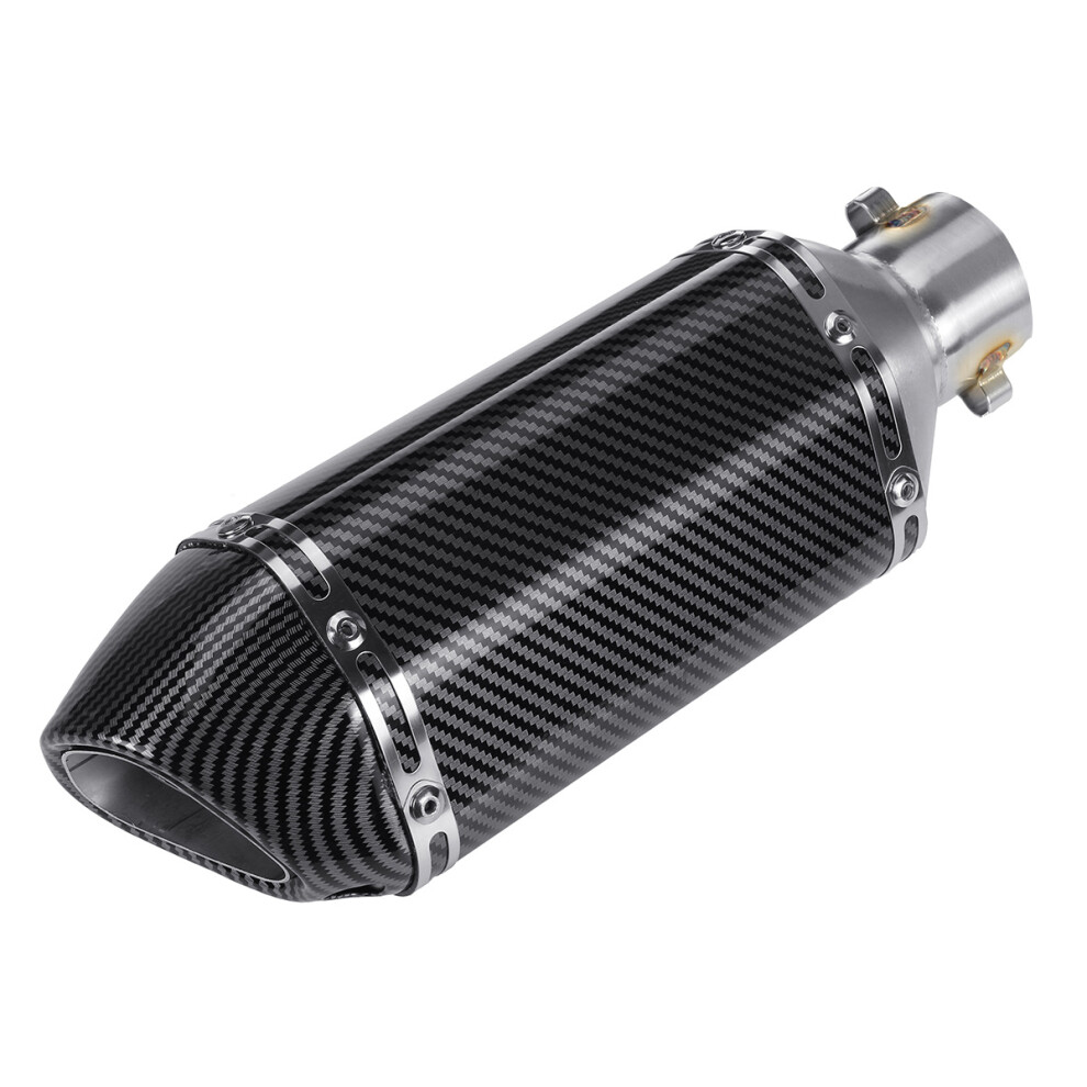 New 38-51Mm Motorcycle Carbon Fiber Exhaust Muffler Pipe Slip-On Removable Silencer Universal 762179089797