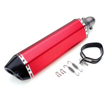 Nuovo silenziatore per moto da cross ATV in acciaio inossidabile da 470 mm 38-51 mm rosso